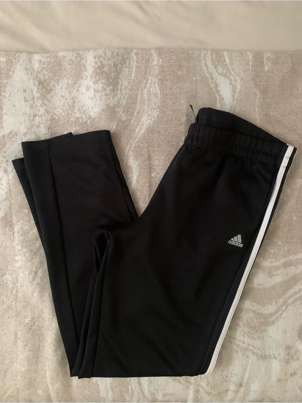Adidas Women’s Black Track Pants with White Side Stripes